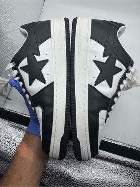 A Bathing Ape BAPE STA Black/White Men’s Low Top Lace-Up Sneakers SIZE8M